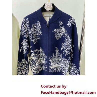 DIOR BLUE KNIT JACKET 2023