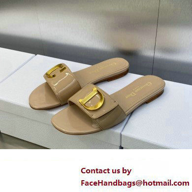 Dior C'est Flat Slides Patent Calfskin Beige 2023