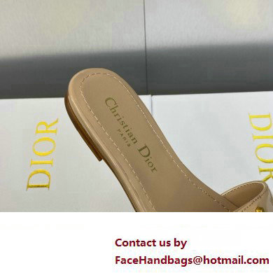 Dior C'est Flat Slides Patent Calfskin Beige 2023