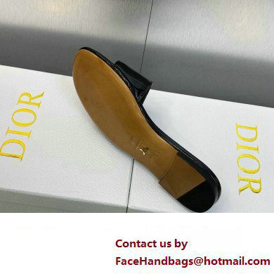 Dior C'est Flat Slides Patent Calfskin Black 2023