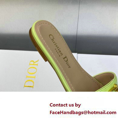 Dior C'est Flat Slides Patent Calfskin Green 2023