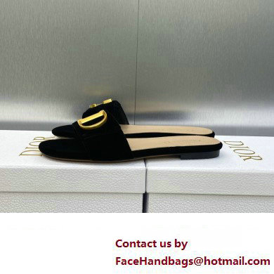 Dior C'est Flat Slides Velvet Black 2023