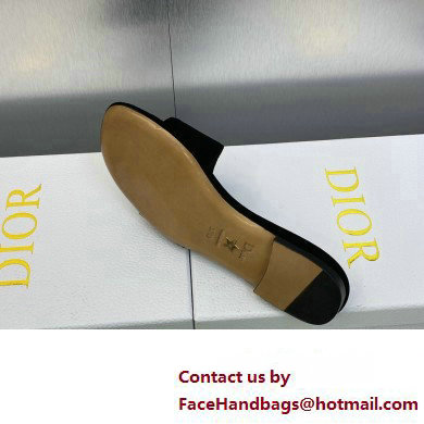 Dior C'est Flat Slides Velvet Black 2023