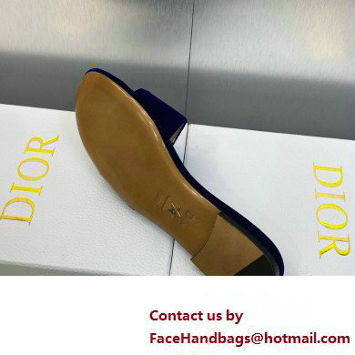 Dior C'est Flat Slides Velvet Dark Blue 2023