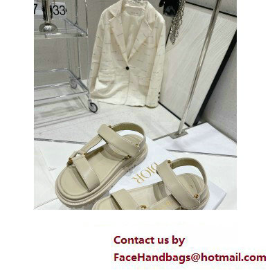 Dior D-Wave Sandals in Lambskin Creamy 2023