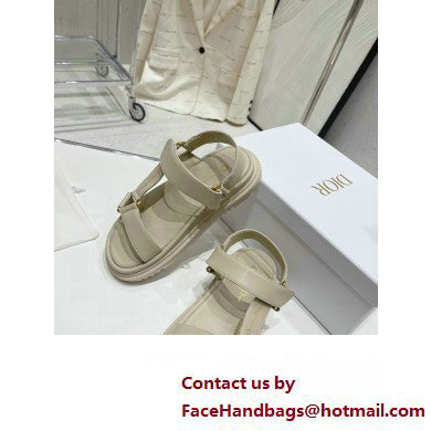 Dior D-Wave Sandals in Lambskin Creamy 2023