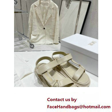 Dior D-Wave Sandals in Lambskin Creamy 2023