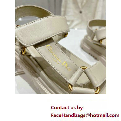 Dior D-Wave Sandals in Lambskin Creamy 2023