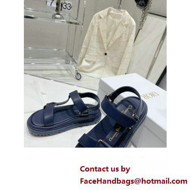 Dior D-Wave Sandals in Lambskin Dark Blue 2023