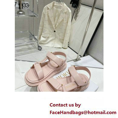 Dior D-Wave Sandals in Lambskin Light Pink 2023