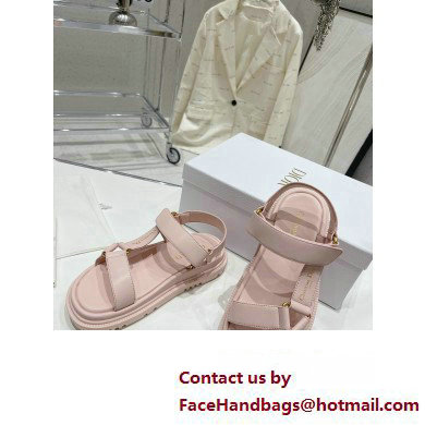 Dior D-Wave Sandals in Lambskin Light Pink 2023