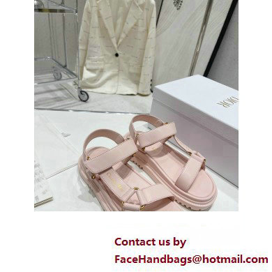 Dior D-Wave Sandals in Lambskin Light Pink 2023