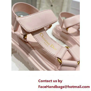 Dior D-Wave Sandals in Lambskin Light Pink 2023