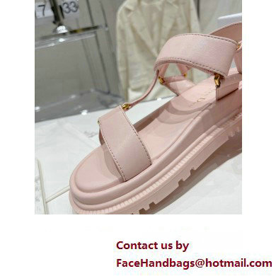 Dior D-Wave Sandals in Lambskin Light Pink 2023