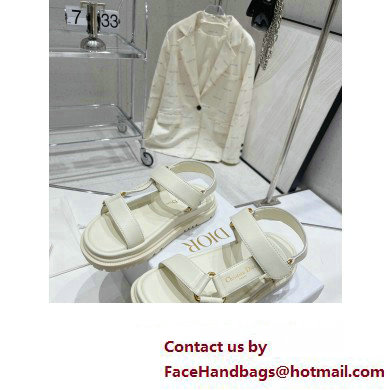 Dior D-Wave Sandals in Lambskin White 2023