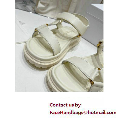 Dior D-Wave Sandals in Lambskin White 2023