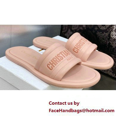 Dior Every-D Flat Slides in Embossed Lambskin Pink 2023