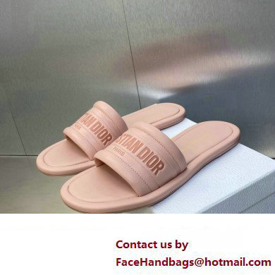 Dior Every-D Flat Slides in Embossed Lambskin Pink 2023