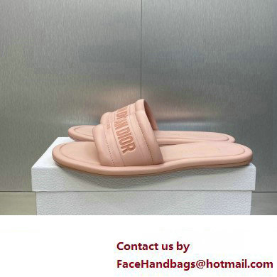 Dior Every-D Flat Slides in Embossed Lambskin Pink 2023