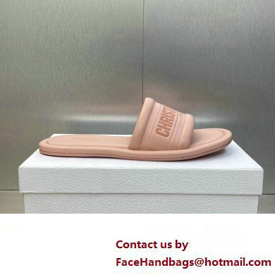 Dior Every-D Flat Slides in Embossed Lambskin Pink 2023