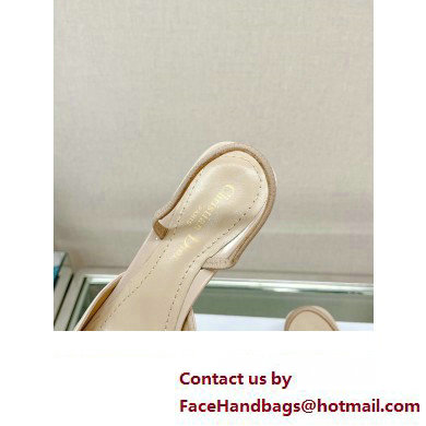 Dior Heel 3.5cm C'est Slingback Pumps in Patent Calfskin Beige 2023