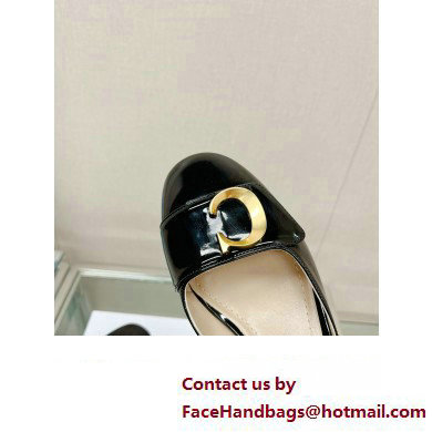 Dior Heel 3.5cm C'est Slingback Pumps in Patent Calfskin Black 2023