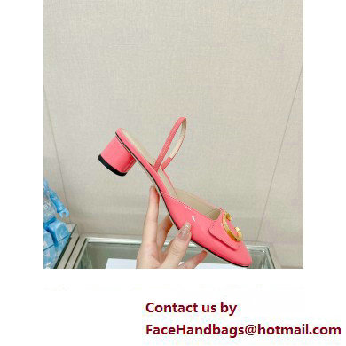 Dior Heel 3.5cm C'est Slingback Pumps in Patent Calfskin Pink 2023