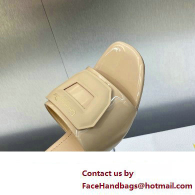 Dior Heel 3.5cm Day Slides in Patent Calfskin Beige 2023