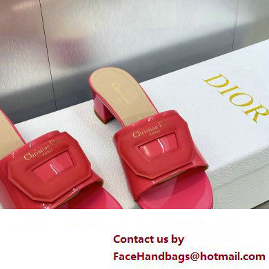 Dior Heel 3.5cm Day Slides in Patent Calfskin Fuchsia 2023