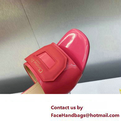 Dior Heel 3.5cm Day Slides in Patent Calfskin Fuchsia 2023