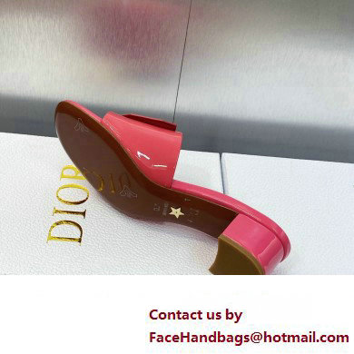 Dior Heel 3.5cm Day Slides in Patent Calfskin Fuchsia 2023