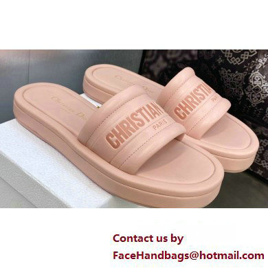 Dior Heel 3cm Every-D Slides in Embossed Lambskin Pink 2023 - Click Image to Close