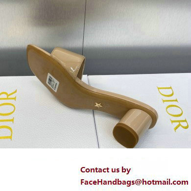 Dior Heel 4.5cm C'est Slides Patent Calfskin Beige 2023