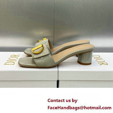 Dior Heel 4.5cm C'est Slides Patent Calfskin Gray 2023