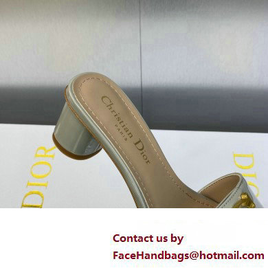 Dior Heel 4.5cm C'est Slides Patent Calfskin Gray 2023