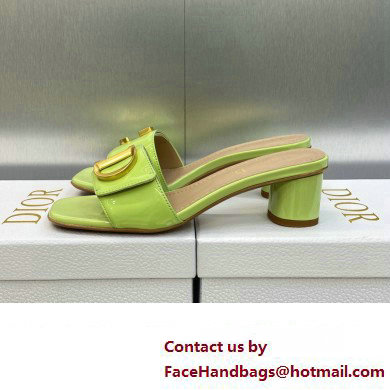 Dior Heel 4.5cm C'est Slides Patent Calfskin Green 2023