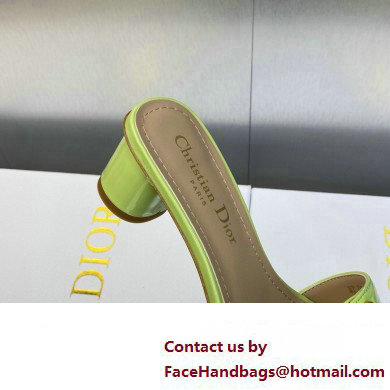 Dior Heel 4.5cm C'est Slides Patent Calfskin Green 2023