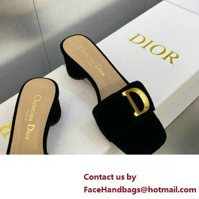 Dior Heel 4.5cm C'est Slides Velvet Black 2023