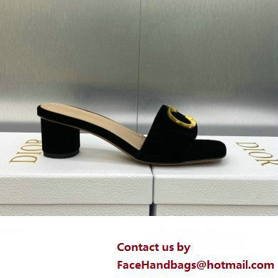 Dior Heel 4.5cm C'est Slides Velvet Black 2023