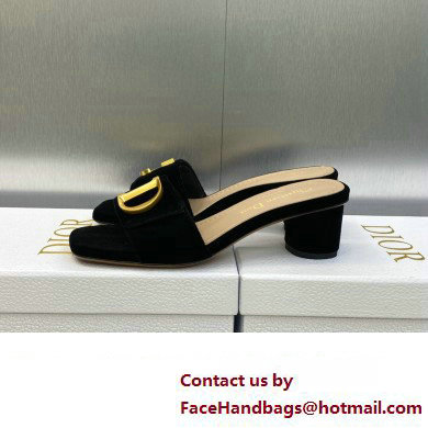 Dior Heel 4.5cm C'est Slides Velvet Black 2023