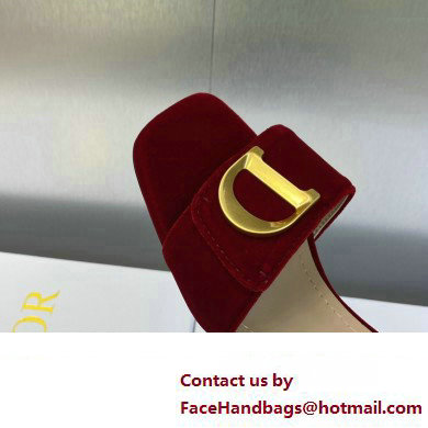 Dior Heel 4.5cm C'est Slides Velvet Burgundy 2023