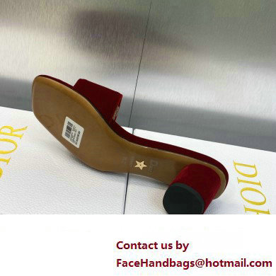 Dior Heel 4.5cm C'est Slides Velvet Burgundy 2023