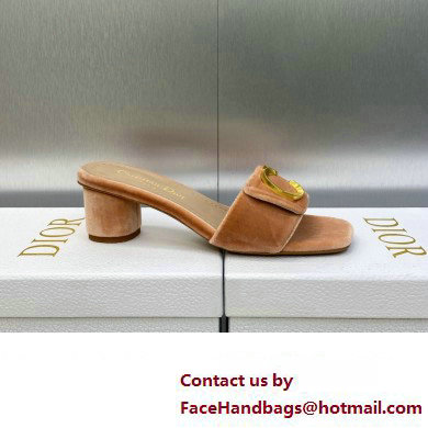 Dior Heel 4.5cm C'est Slides Velvet Nude Pink 2023