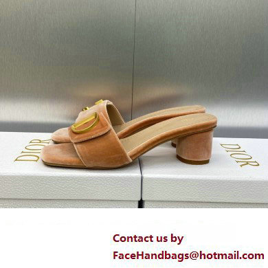 Dior Heel 4.5cm C'est Slides Velvet Nude Pink 2023