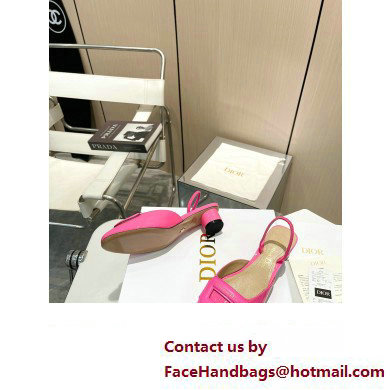 Dior Heel 4.5cm Day Slingback Pumps in Patent Calfskin Fuchsia 2023