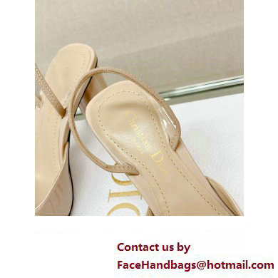 Dior Heel 8cm C'est Slingback Pumps in Patent Calfskin Beige 2023