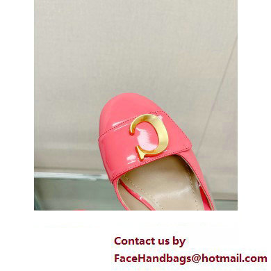 Dior Heel 8cm C'est Slingback Pumps in Patent Calfskin Pink 2023