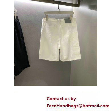 Dior men's White Cotton-Blend Twill CD Diamond SHORTS 2023