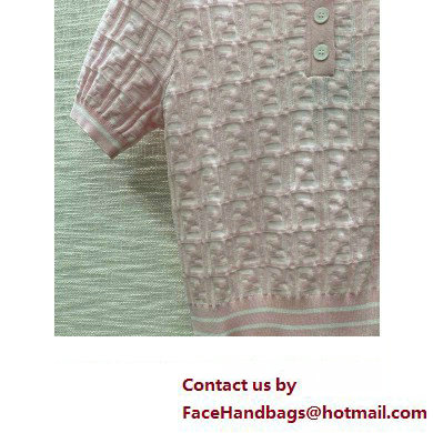 FENDI EMBOSSED KNIT POLO PINK 2023