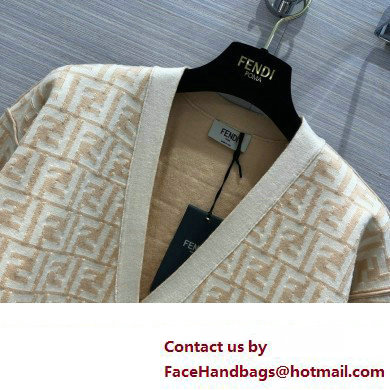 FENDI FF WOOL CARDIGAN BEIGE 2023